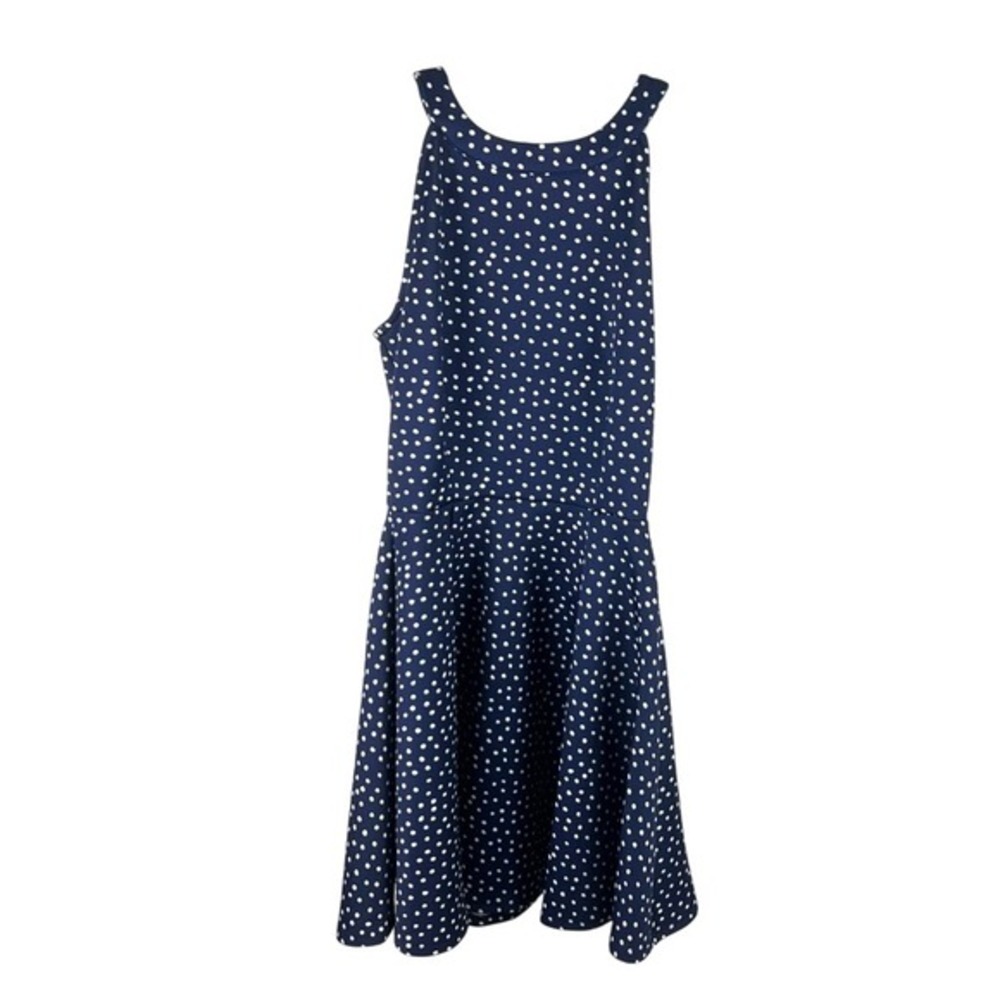 NWT Copper Key XS Navy Polka Dot Fit & Flare Dress Classic Preppy Style‎